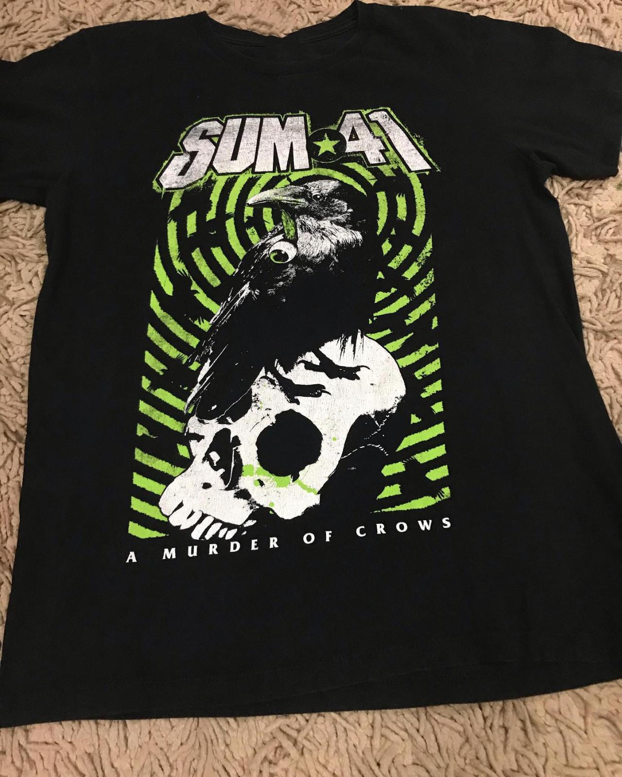 

New Popular Sum 41 Band Black T-shirt Tops Tee Cotton Full Size S-4XL S