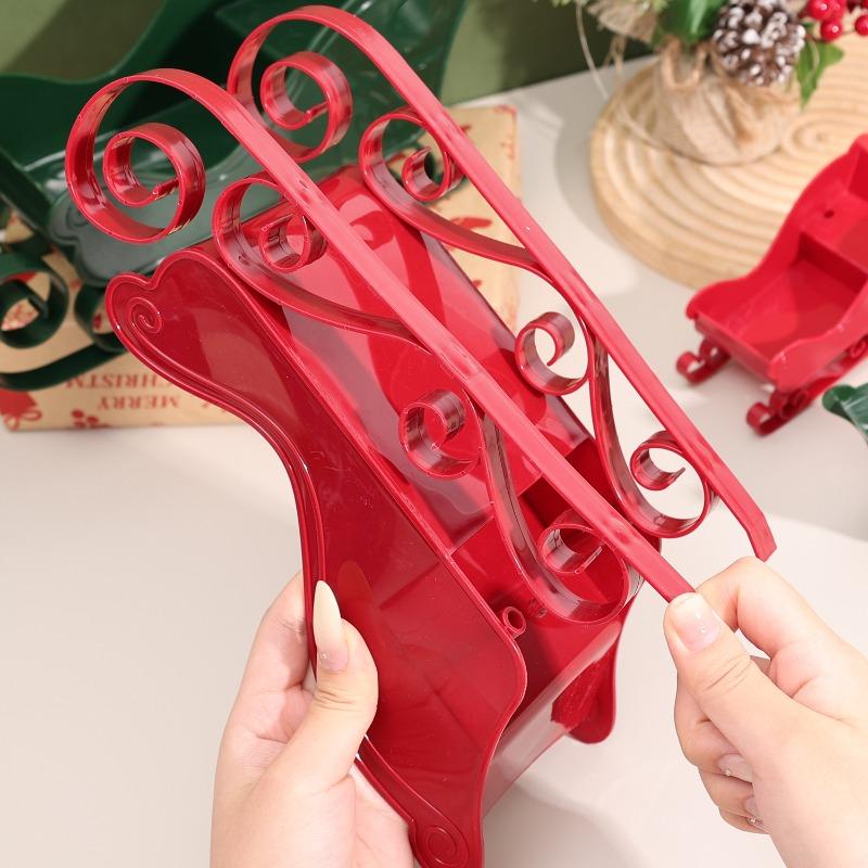 Christmas Sleigh Decor Classic Red Miniature Sled Ornament for Xmas Tree Hanging Holiday Home Decorations Merry Christmas Gift