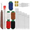 36 Piece Hand Sewing Needle Kit Large Eye Needles Thread Spools Thimbles Seam Ripper Threaders for Quilting Clothes Repair and Crafts