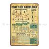 Honey Bee Knowledge Metal Sign Living Room Pub Bar Club Printed Tin Sign Poster