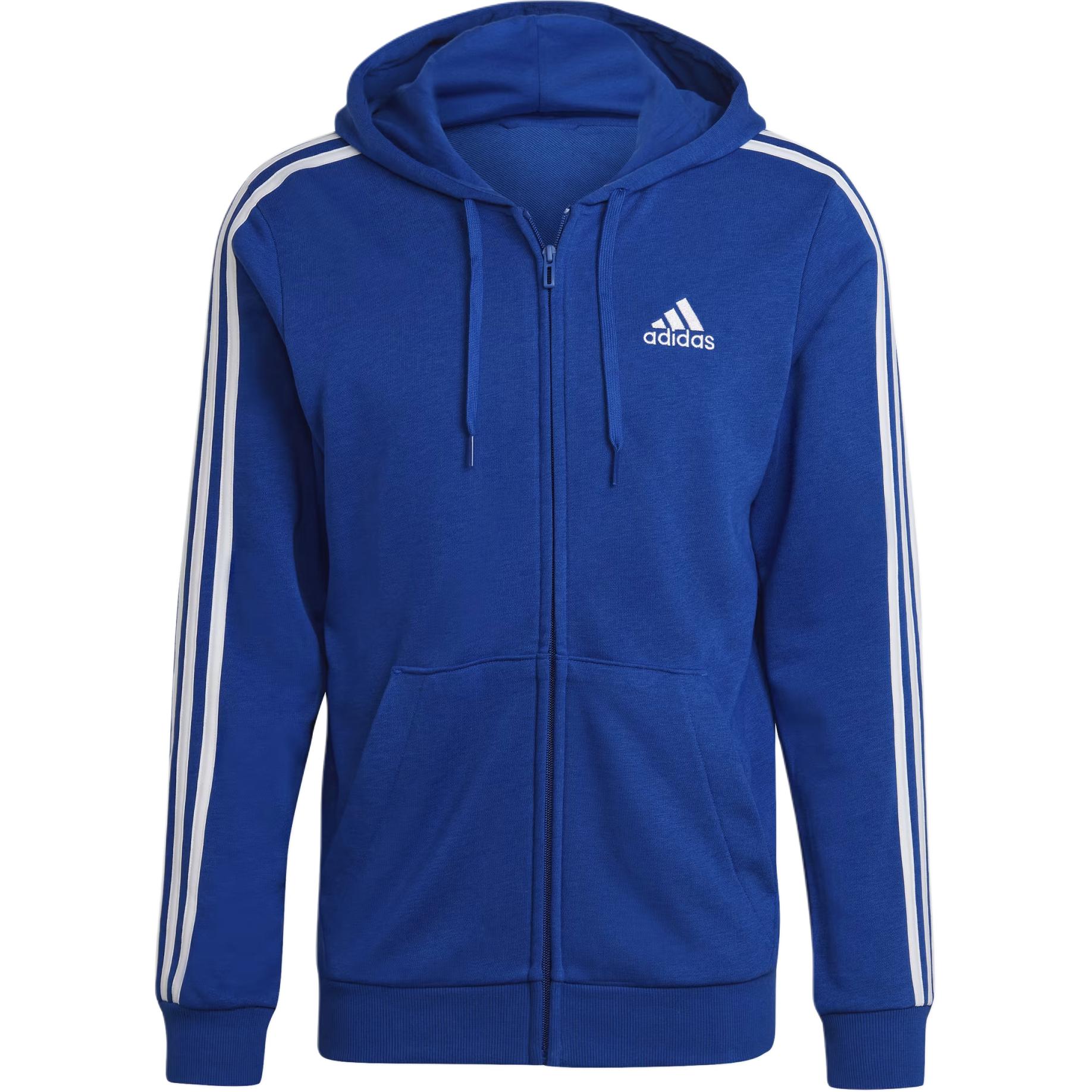 

Adidas French Terry 3-Stripes Full-Zip Hooded Jacket Men Jacket Blue HE4427 L