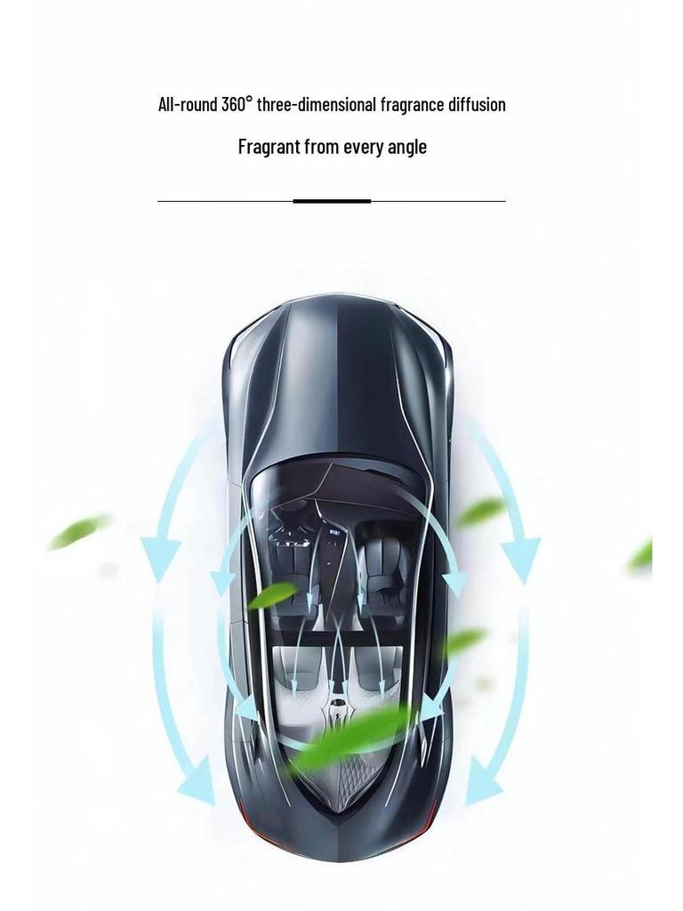 Solar-Powered Rotating Car Perfume with Double Ring Design