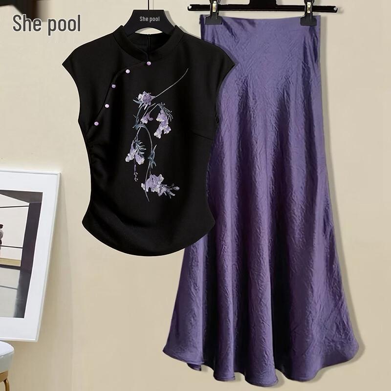 Tachi Новая китайская стильная принтованная майка без рукавов M