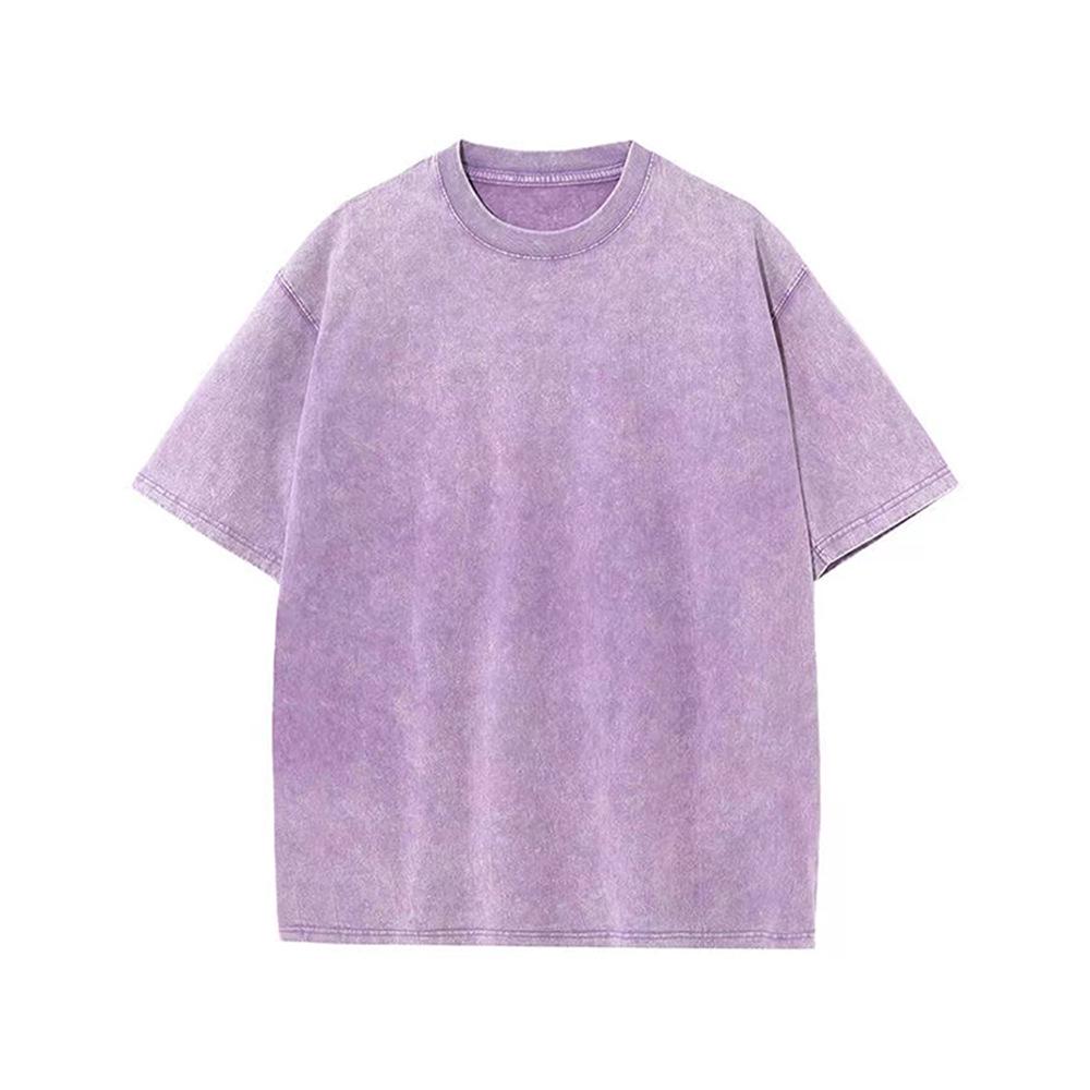 

Мужская выстиранная футболка с заниженными плечами, круглым вырезом, в стиле ретро, из хлопка - 230 г, с короткими рукавами, в трендовом американском стиле. XXL фиолетовый