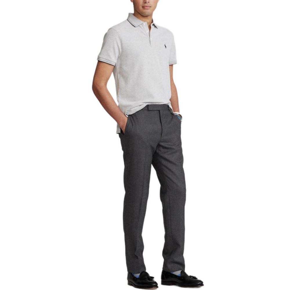 Polo Ralph Lauren Ss24 Pony Logo Embroidered Polo Shirt Men Polo Shirts Light-Gray 710837391-003
