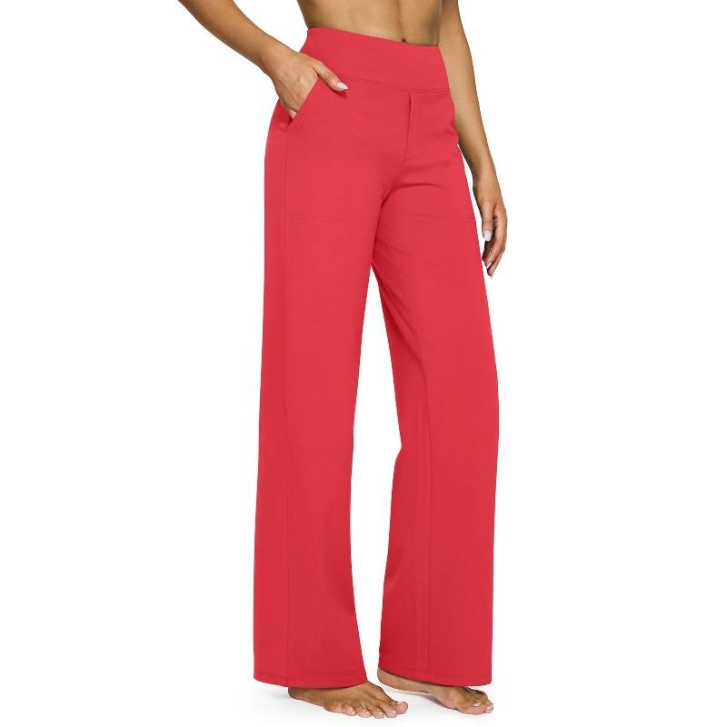 IHUASU U Women's Fashion Casual Solid Color Print Pants & Capris