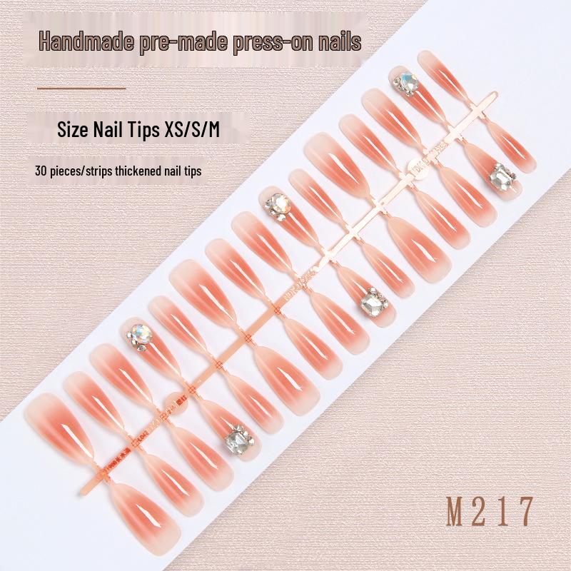 

30-Piece Summer Blush Rhinestone Transparent Nail Art Stickers