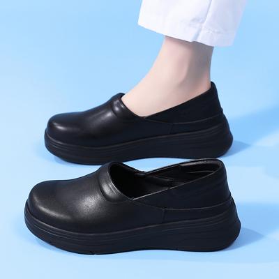 Women's Platform Nurse Working Shoes Comfortable Breathable Anti-Slip Sneakers Nursing Work Leather Casual Shoes Lightweight Walking Loafers for Women