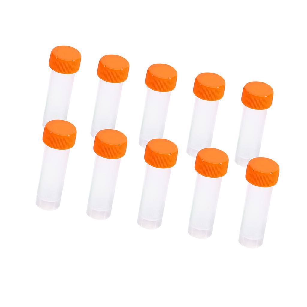 10pcs 5ml Plastic Frozen Test Tubes Vial Screw Seal Cap Pack Container with Silicone Gasket