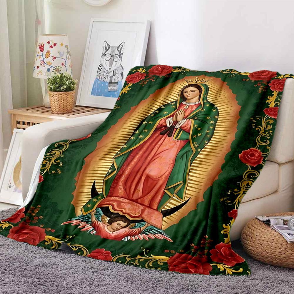 1pc Virgin Mary Icon Blanket - Perfect Gift for Birthdays, Christmas & Halloween- Soft, Warm & Versatile yy250909174