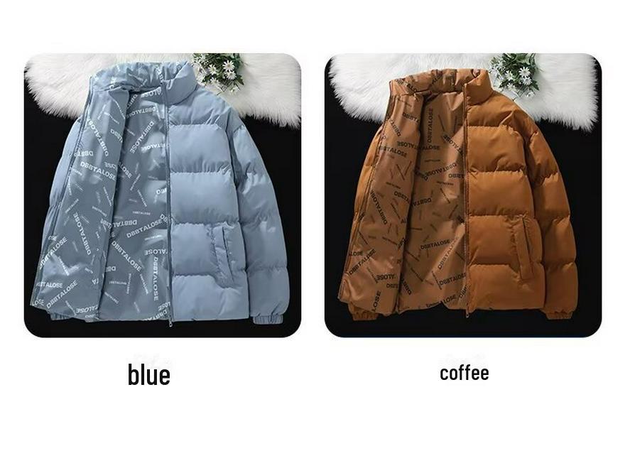 Férfi Kétoldalas Amerikai Stílusú Pehelykabát - High-End Divat, Fiatalos és Stílusos