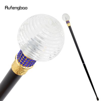 Transparante Bol Ronde Glazen Gouden Blauwe Legering Feeënstokken Wandelstok Staf Cosplay Bruiloft Verjaardagsfeest 92cm