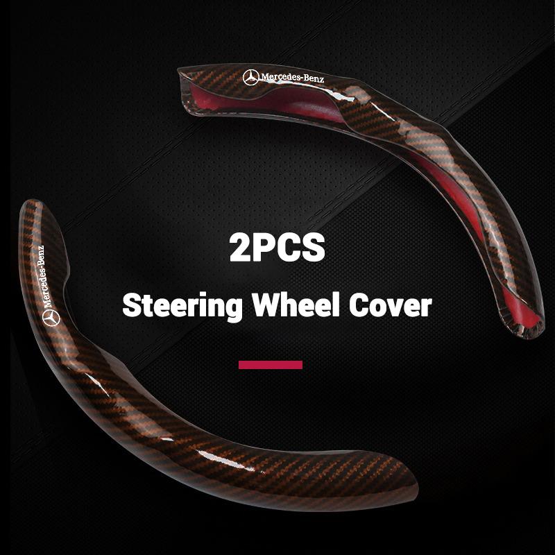 Carbon Fiber Car Steering Wheel Non-Slip Cover Protector Anti Dust For Mercedes-Benz C-Class E-Class S-Class W163 W204 W211 W210ppp1