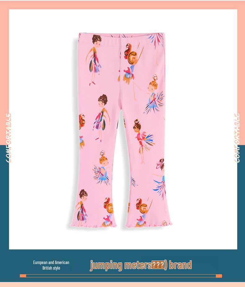 Cross-Border Girls' Spring/Autumn Bell Bottom Knit Pants