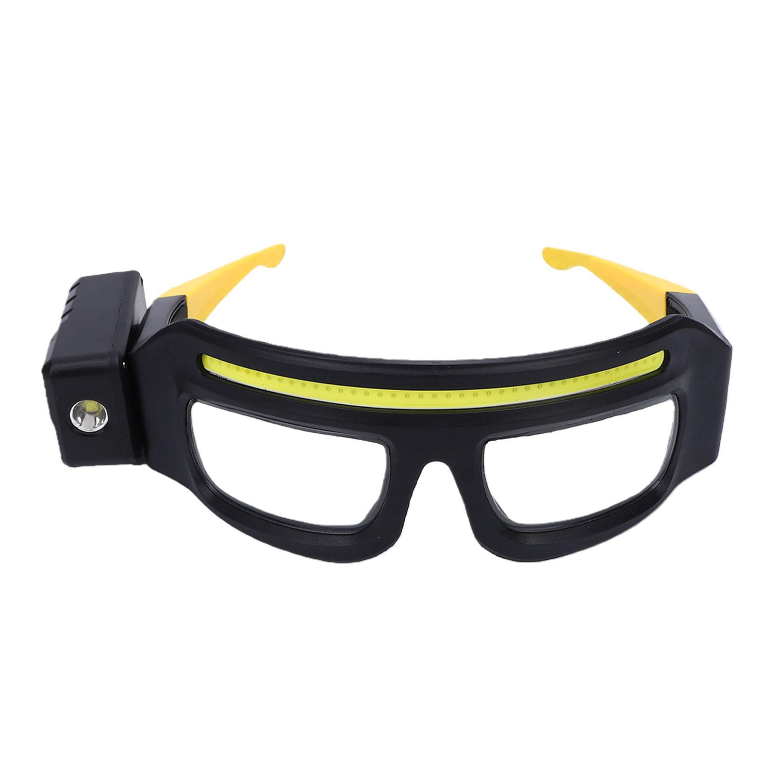 

Headlamp Glasses Rechargeable IPX4 Water Proof Hand Waving Motion Sensor LED Glasses with 5 Lighting Modes Yellow жовтий