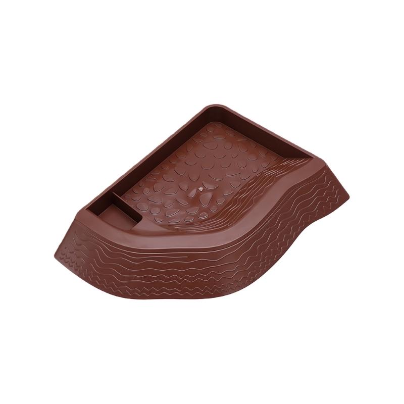 Split Design Turtles Bath Bowl Feeding Bowl MultiPurpose Reptiles Water Dish Safe Sinking Basin For Lizards Geckos