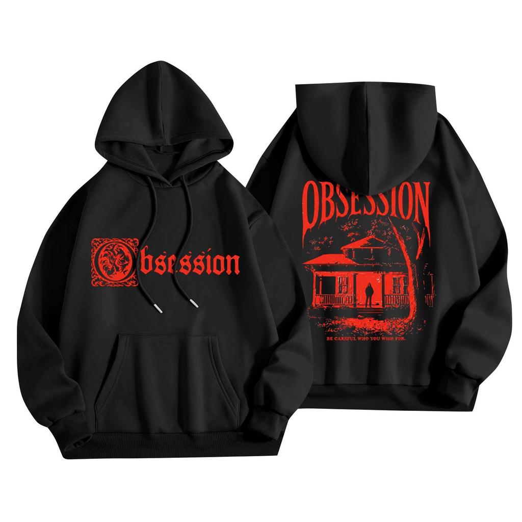 Unisex Loose Fit Long Sleeve Hoodie with Letter Print for Casual Wear