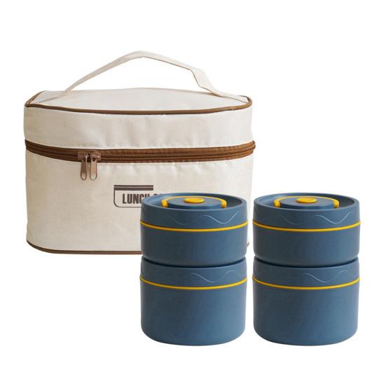 Izolovaná sada svačinových boxů 2/3/4 patra Oddělitelné stohovatelné tepelné nádoby na jídlo Vhodné do mikrovlnné trouby Bento box do práce a na cesty