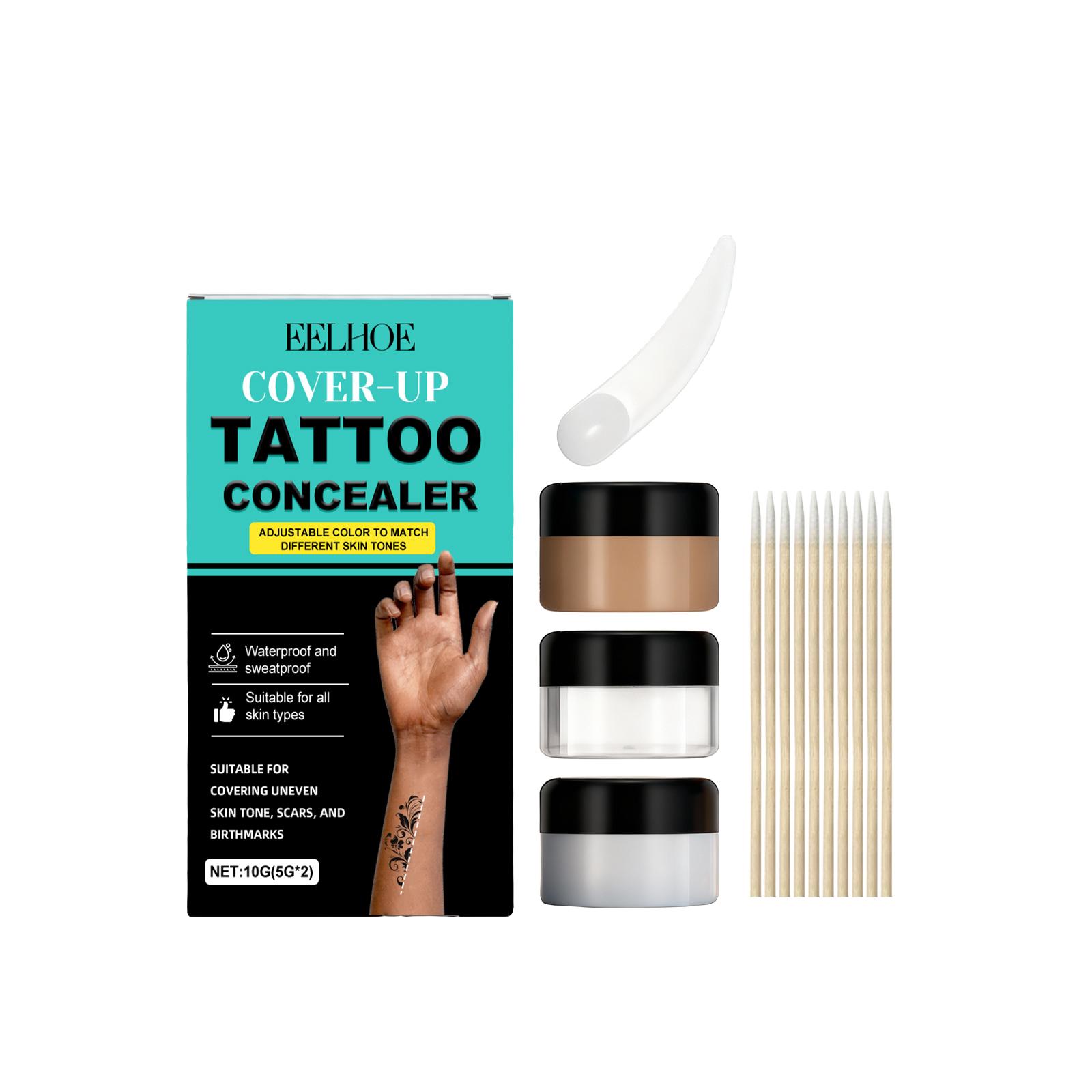 EELHOE Tattoo Concealer Set - Body Tattoo Makeup Cover-Up, Fits Skin, Portable for Daily Use