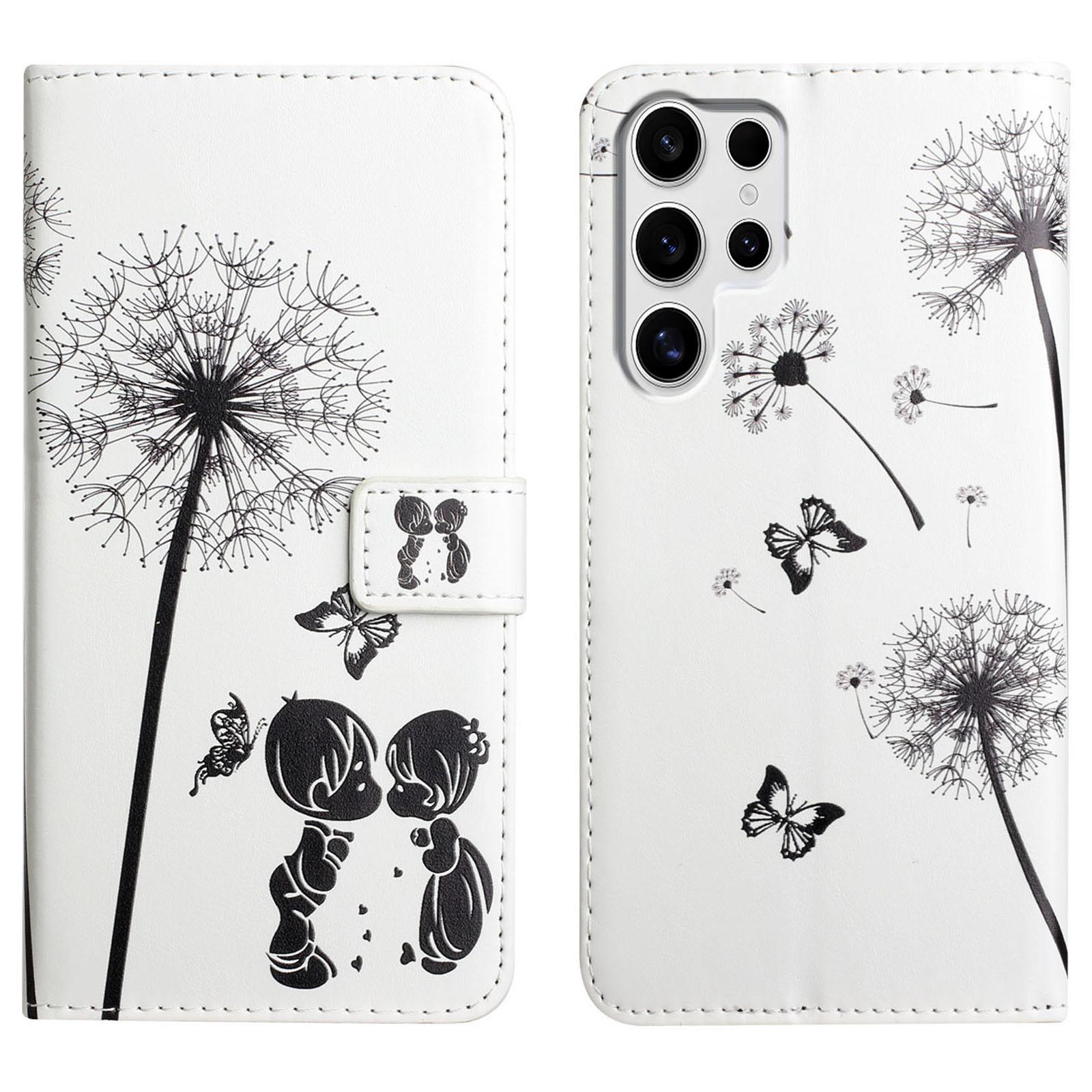 

For Samsung Galaxy S25 Ultra Case 3D Creative Pattern PU Leather Stand Phone Cover H