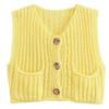 11 Colors 2025 Autumn Cross-border New Vest, Thick Stick Needle Three-button Pocket V-neck Knitted Sleeveless Cardigan Vest