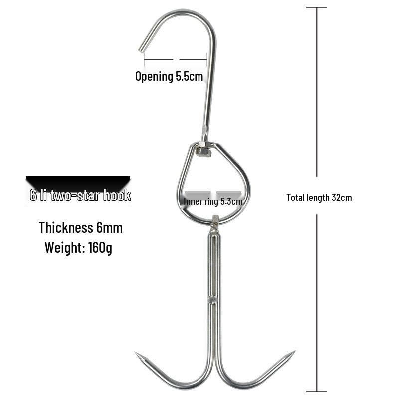Stainless Steel Meat Hanging Hook for Beef, Char Siu, and Mutton - Slaughterhouse Grade