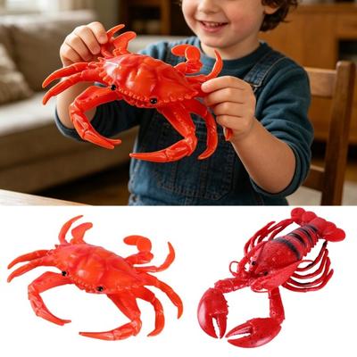 Simulated Lobster Model Squeaky Realistic Stress Relief Crab Squeeze Toy Home Office Desktop Decoration Photo Props