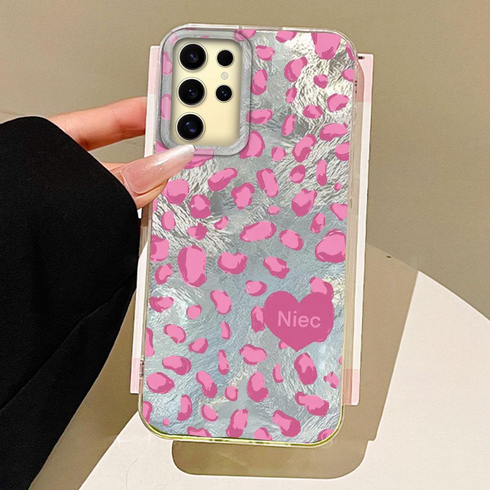 Retro Gradient purple Leopard Girl Vortex Texture Phone Case for Samsung Galaxy S25 Edge S24 S23 S22 S21 S20 FE Plus Ultra Cover