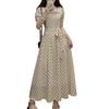 Early spring high-end French square collar polka dot dress children's new summer wear temperament waist dress