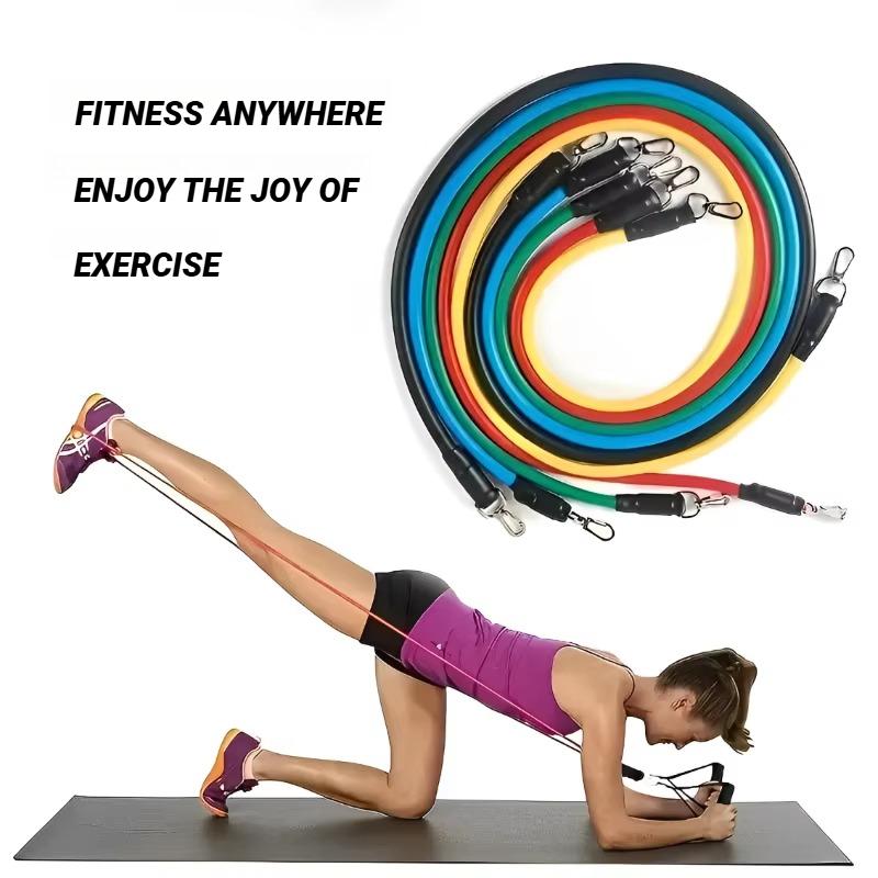 11Pcs/Set Pull Rope Resistance Bands Portable Fitness Equipment Ankle Strap Chest Expander Elastic Exercise Band