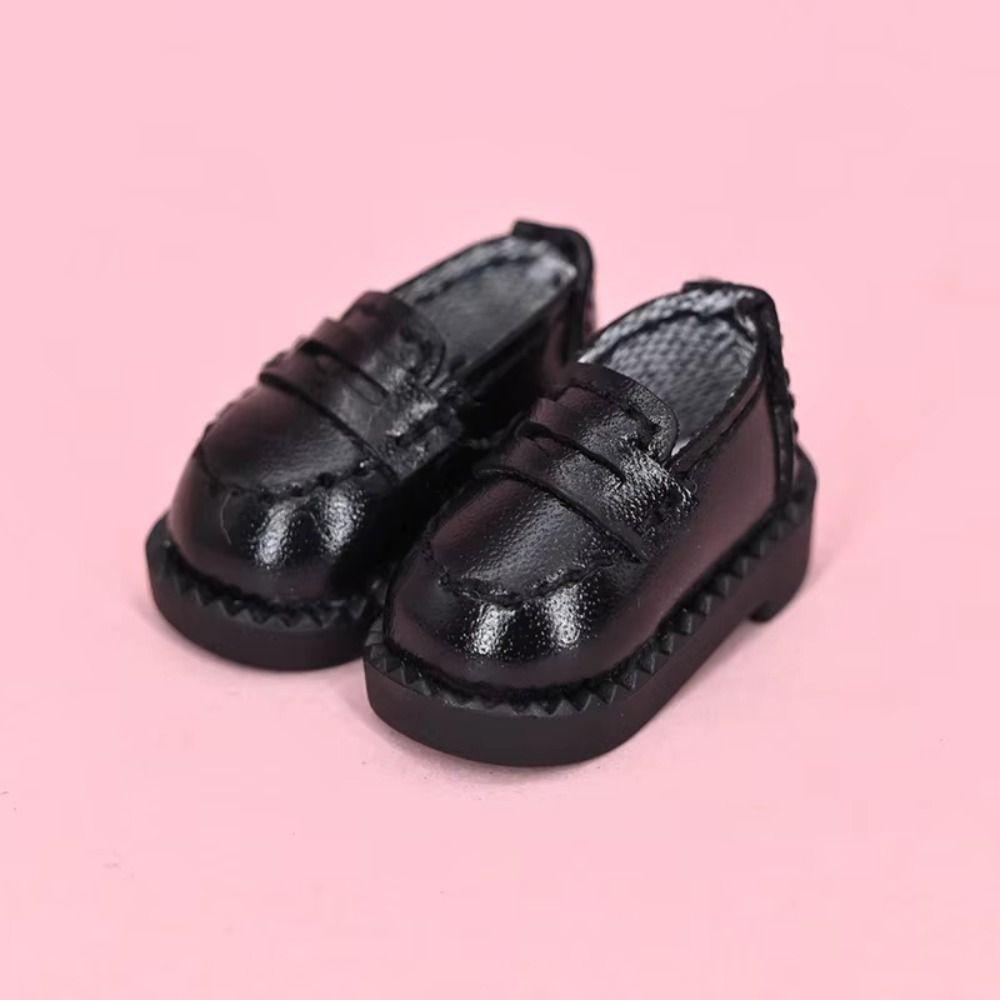 1pair Cute Outfit Doll Leather Shoes Boots Black Brown Dolls Uniform Shoes  For Penny