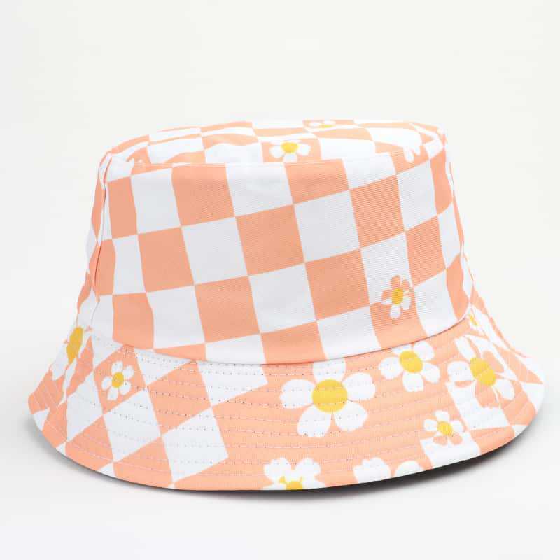 Retro Print Bucket Hat With Sun Protection For Outdoor Activities