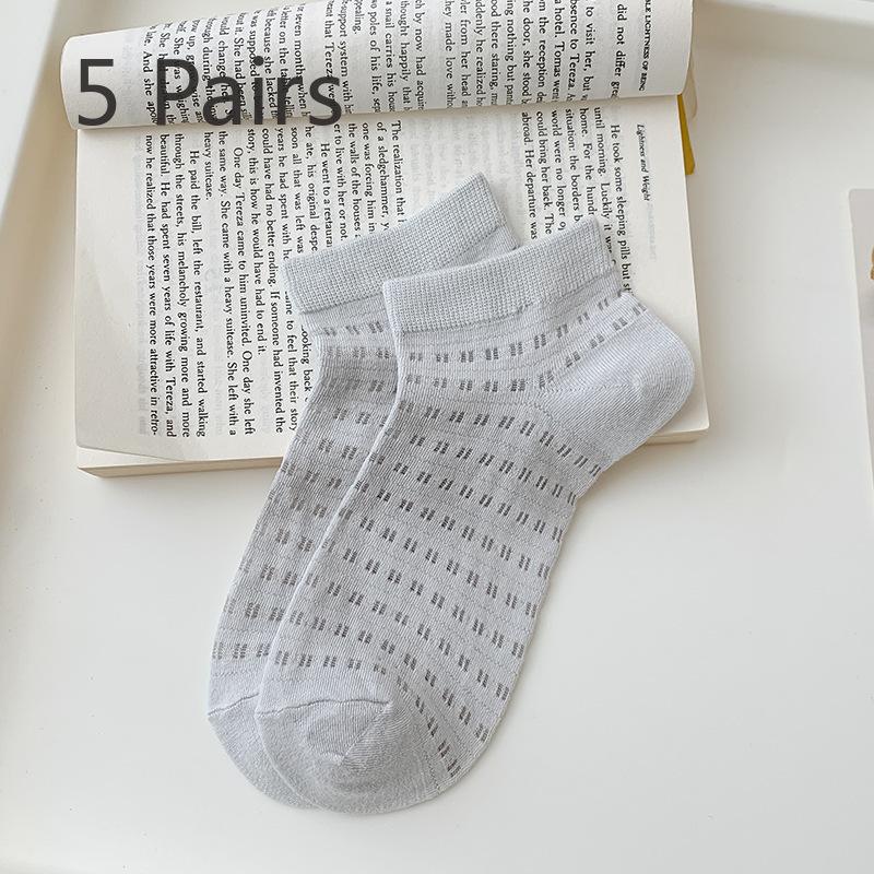 

5 пар женских однотонных носков из бамбукового волокна на весну и лето с короткими сетчатыми отверстиями, носки с кондиционером, дышащие носки-лодочки, оптовая продажа 5 pairs светло-серый