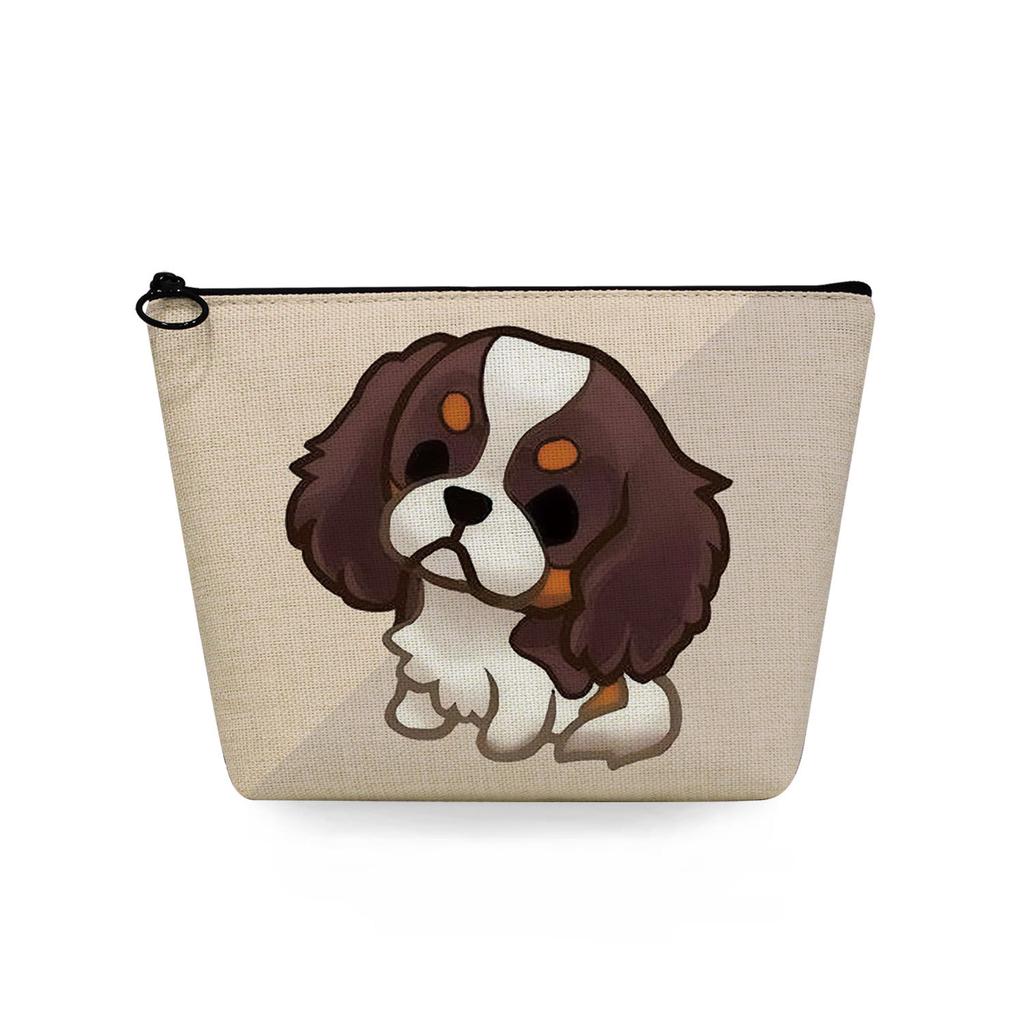 Women Dog Print Cosmetic Bag Toiletries Organize Travel Storage Case 6716