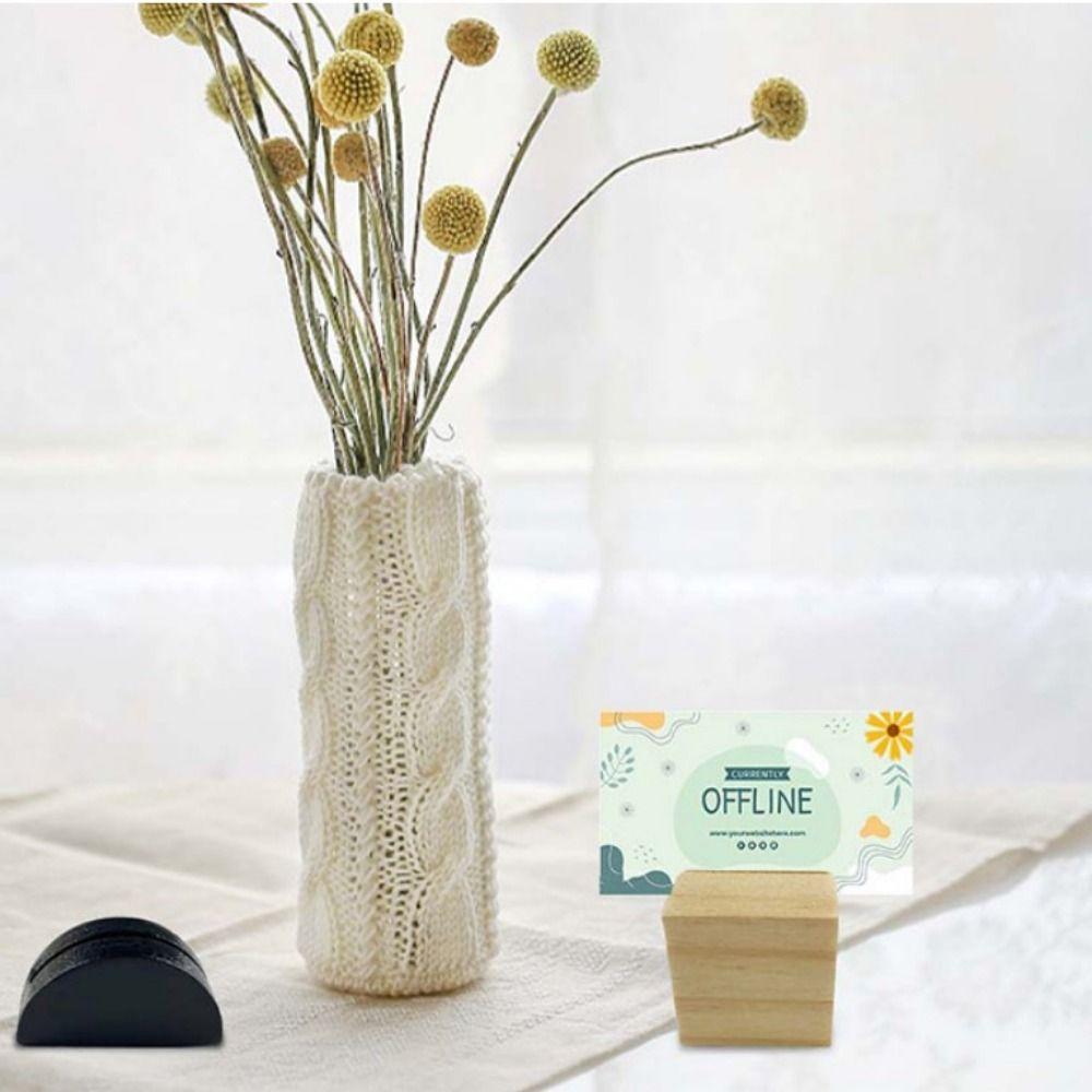 Natural Pine Wood Table Number Stands Multi-Shapes Table Name Holder Wedding Reception