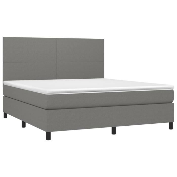 VidaXL Divan Bed with Mattress Dark Grey 160x200cm Fabric - Model 3141626