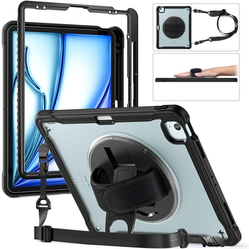 IPad Air 13 Hülle mit drehbarem Handgriffständer Stoßfest Vollabdeckung Pro 11 M4 Schlanke Matte Schutzhülle