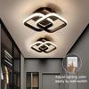 LED Ceiling Lamp Black White Modern Chandelier for Corridor Balcony Bedroom Living Room Aisle Indoor Home Decor Lighting 110-220V