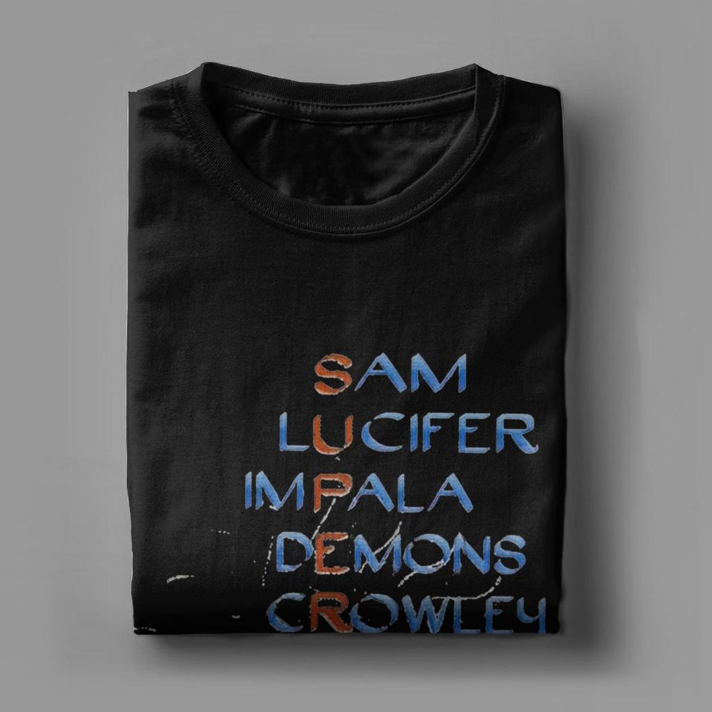 Supernatural T-Shirt Herren Kreativ 100% Baumwolle T-Shirt Rundhals Kurzarm T-Shirts Geschenkidee Kleidung