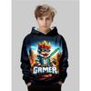 Children's Clothing, Boys' Hoodies, Long Sleeved 3D Printed Spring and Autumn Casual Outdoor Fashion Tops
