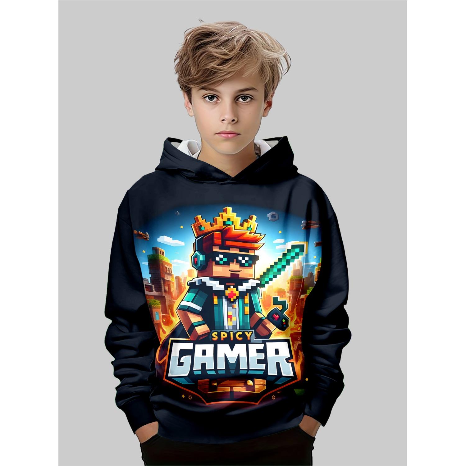 

Новое аниме худи, мультяшная детская одежда для мальчиков и девочек, осенняя одежда с длинным рукавом, подходит для детей в возрасте 5-14 лет 13-14Y