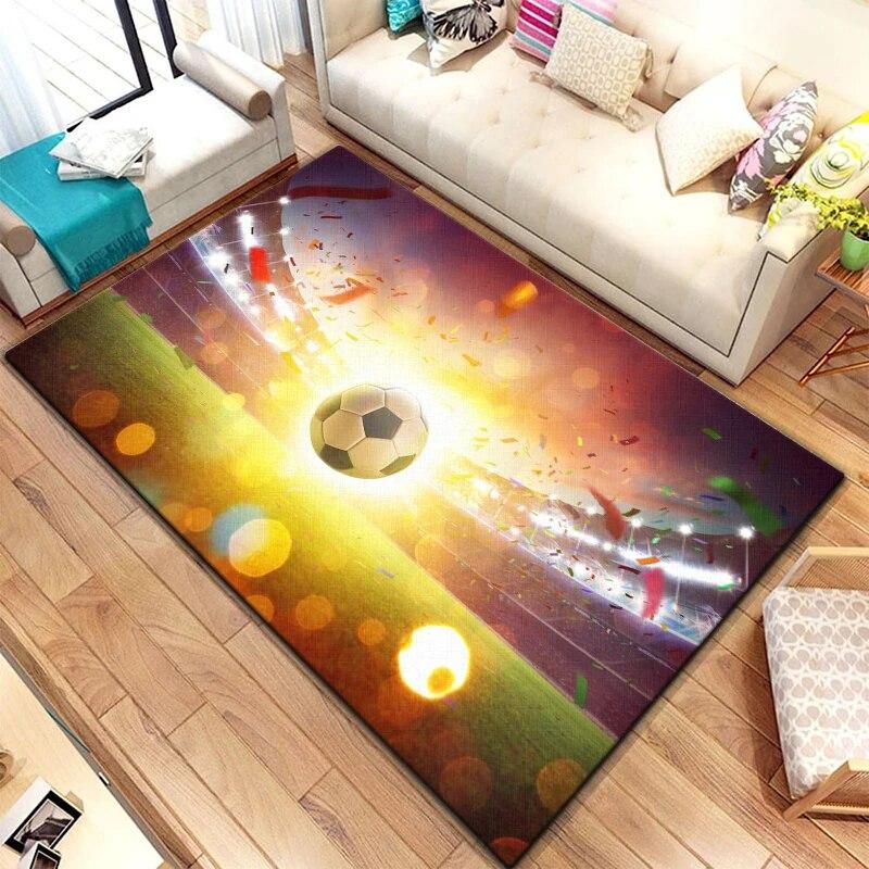 Soccer Football Creativity HD Printed Carpet Household Rug Children's Room Living Room Chair Bedside Modern Simple Floor Mat