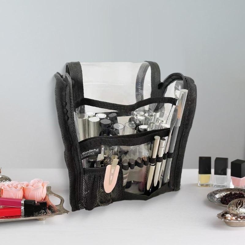 Viewable PVC Cosmetic Bag For Lip Products And Glosses Featuring Multiple Sections Simple To Transport