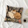 Cozy Cat-Print Pillowcase: Embrace Serenity with These Sleeping Kitties! Sofa cushion cover, home decoration, 2D printing