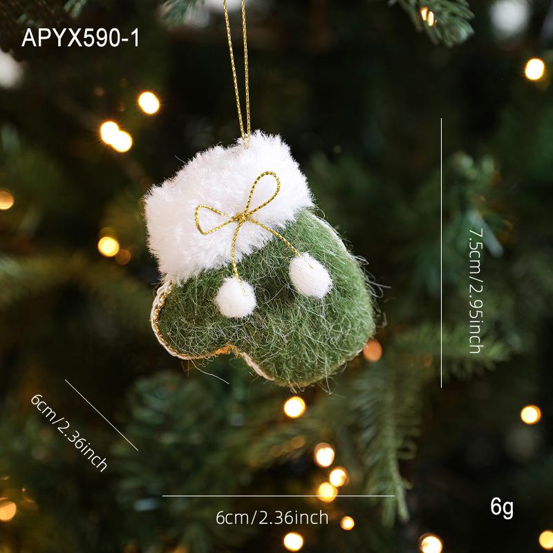 Plush Felt Christmas Ornaments: Gloves, Boots, Shoes, and Charms