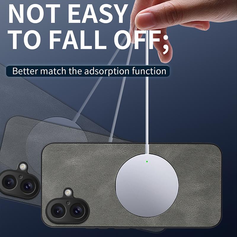 For iPhone 17 Air Luxury Lightning Magnetic Leather Case For iPhone 17 Pro Max Soft Shockproof Mobile Phone Protector Cover 17