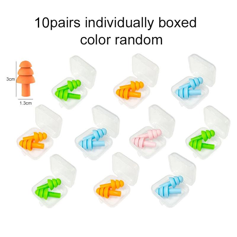 5/10 Pairs Swimming Earplugs Color Boxed Portable Waterproof Hearing Protection Suitable For Sleeping Studying Reusable TMZ