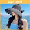 Summer Straw Sun Hat With Large Brim And Butterfly Knot For Women