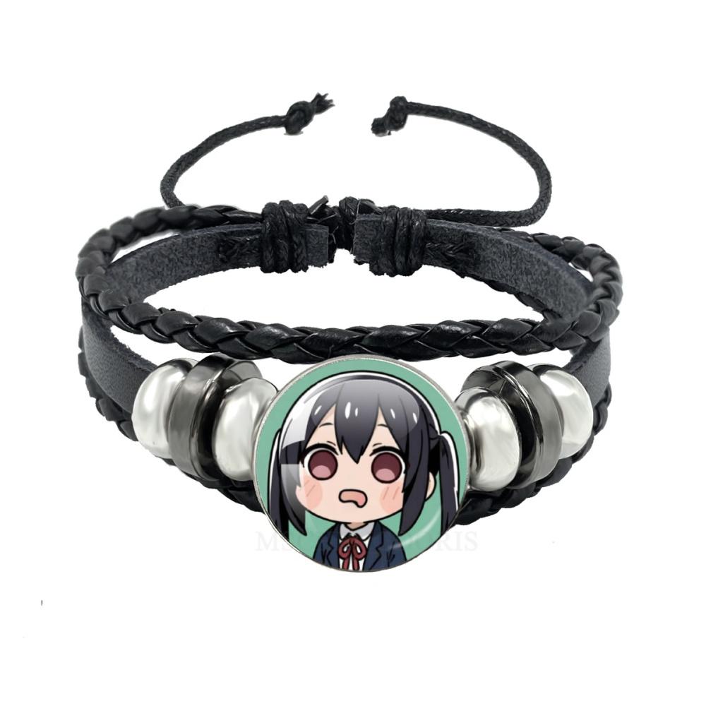 Anime K-ON Leather Bracelets Hirasawa Yui Akiyama Mio Tainaka Ritsu Multilayer Braided Black Bracelet Bangles Jewelry Gift