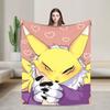 Anime Renamon Cozy Blankets For Sofa Home  Novelty Bedding Throws Winter Travel Car Flannel Bedspread
